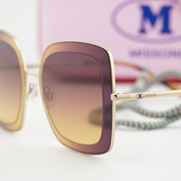 M Missoni MMI 0034/S 0J5G DG Geometric Sunglasses - Gold/Brown main image 8